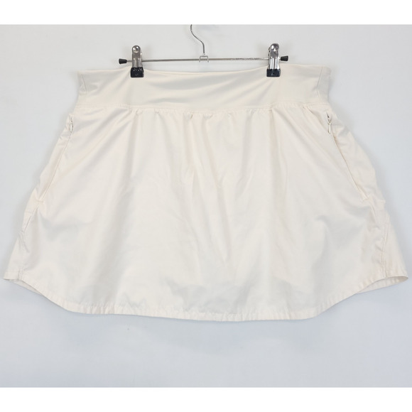 Old Navy Skort Stretch Tech Dry Quick Beige Zip Pockets Women XL Tennis Active - Picture 1 of 9